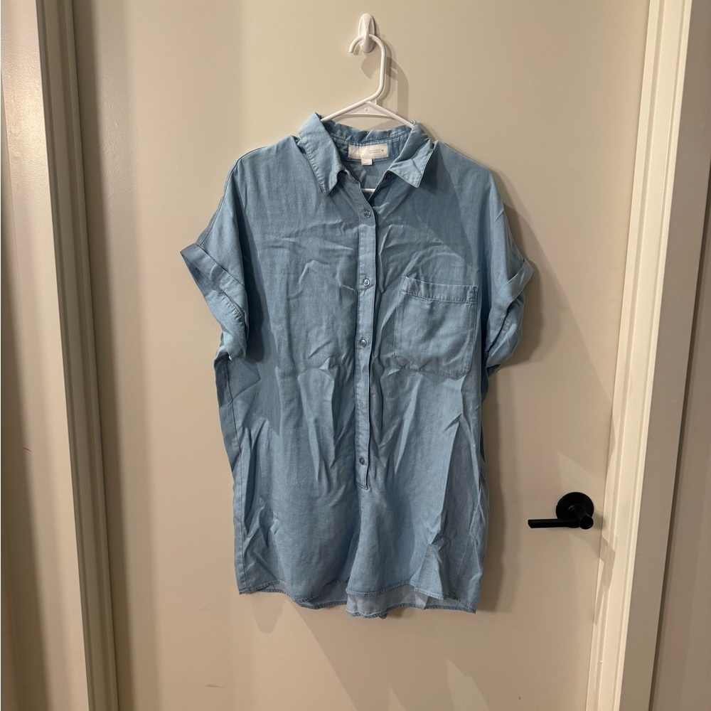 Zara Light Blue Denim Romper